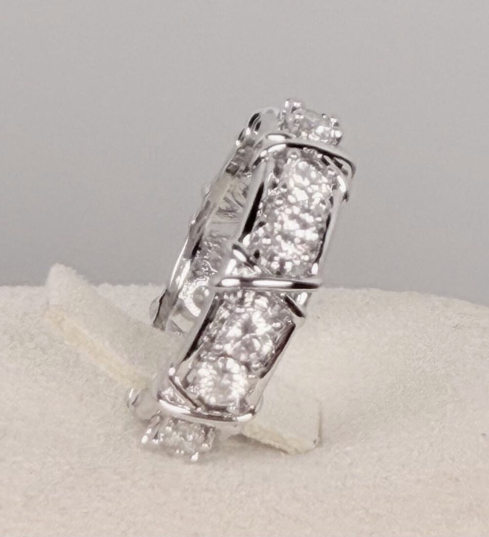 Genuine Moissanite Ring Eternity Band Size 7 GRA Certified S925